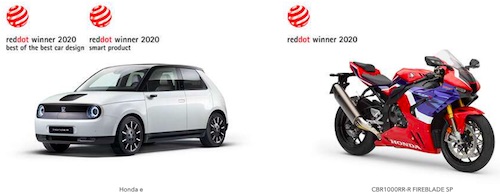 Honda e and CBR1000RR-R FIREBLADE win Design Awards in the 