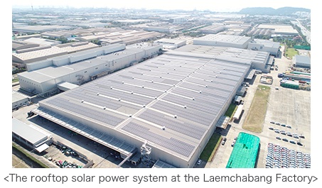 MITSUBISHI MOTORS Started Operation of a Rooftop Solar Power System at Its Laemchabang Factory in Thailand
