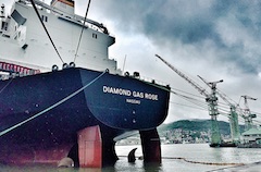 Mitsubishi Shipbuilding Holds Christening Ceremony for Diamond Gas Rose, Next-Generation LNG Carrier