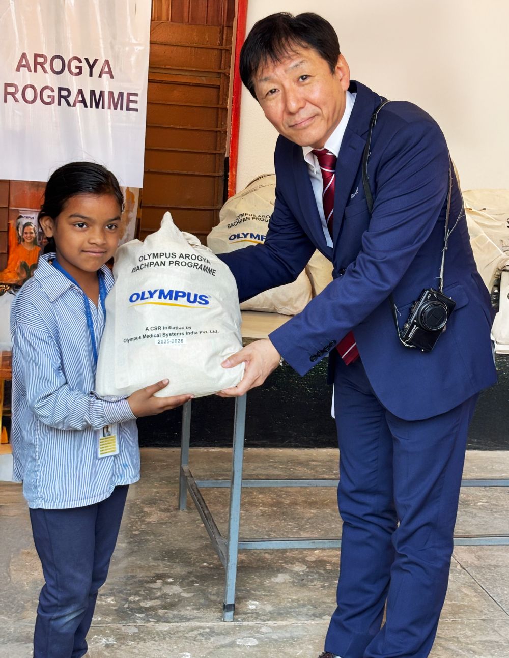 Nutrition kits handed over by Naoshi Kikumoto,MD, OMSI