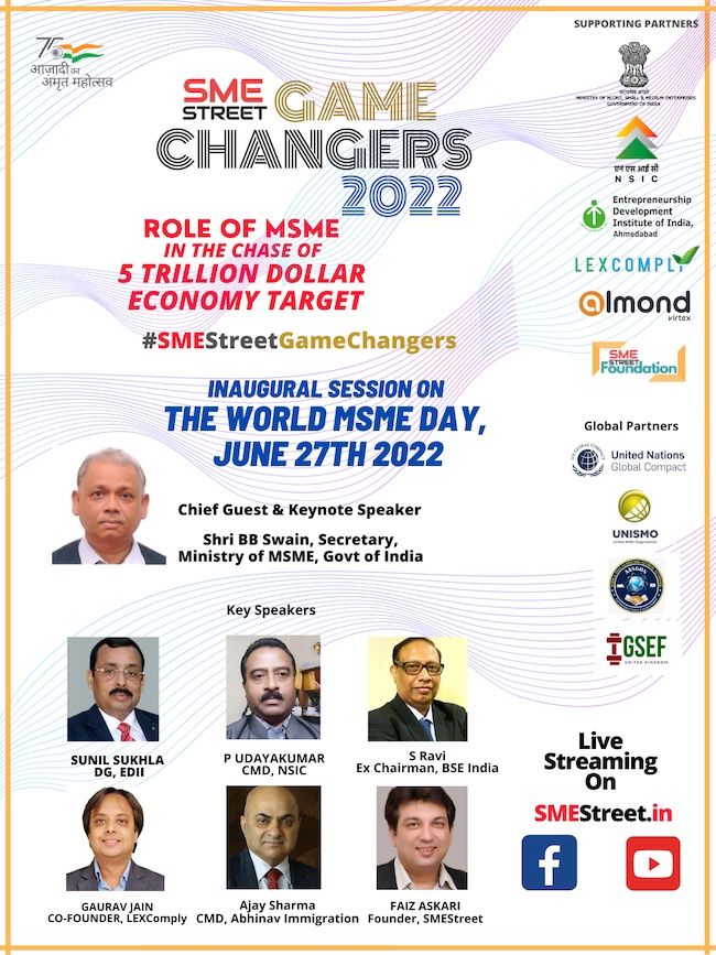 SMEStreet GameChangers Forum 2022 to be Inaugurated on World MSME Day thumbnail
