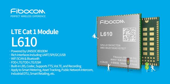 Fibocom Launches UNISOC 8910DM Powered LTE Cat.1 Module at Embedded World 2020