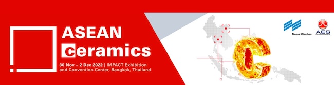 Dates Announced for ASEAN Ceramics as Messe Munchen & Asian Exhibition Services Collaborate to Stage the Shows from 2022