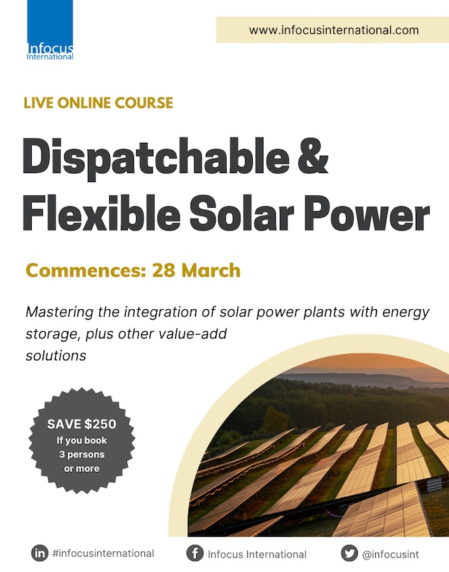 Infocus International Introduces a Brand-New Online Workshop on Dispatchable & Flexible Solar Power