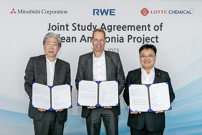 RWE, LOTTE CHEMICAL Corporation and Mitsubishi Corporation enter into a Joint Study Agreement to develop a clean ammonia project in Port of Corpus Christi in Texas, USA