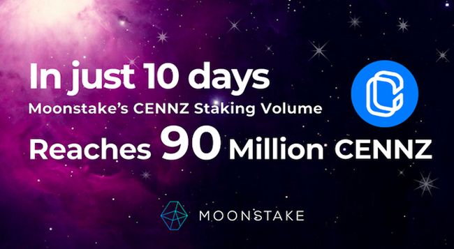 Moonstake's CENNZ staking pool topped $5.5 million in 10 days