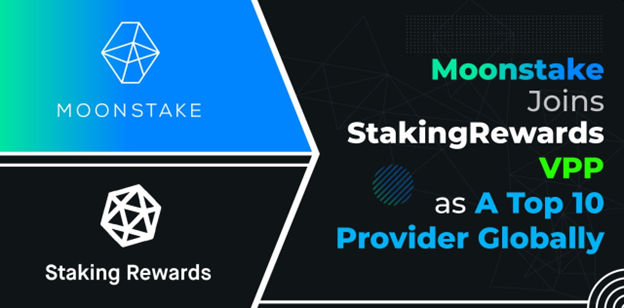 MoonstakeがStakingRewardsのVerified Provider Programに参加、世界トップ10のプロバイダーに選出