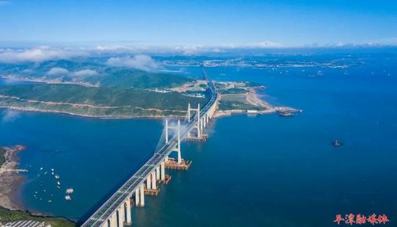 Pingtan Strait Road-Rail Bridge in Fujian Provence a Scenic Spot during Dragon Boat Festival