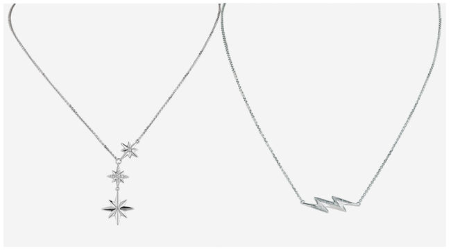 Left: Bling Necklace; Right: Bolt Necklace