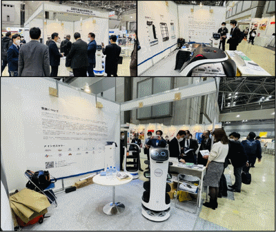 中国的普渡机器人在日本HCJ展，展现最新型配送机器人以及消毒机器人