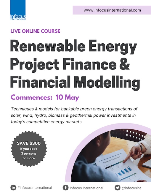 Brand New Renewable Energy Project Finance & Financial Modelling Online Workshop