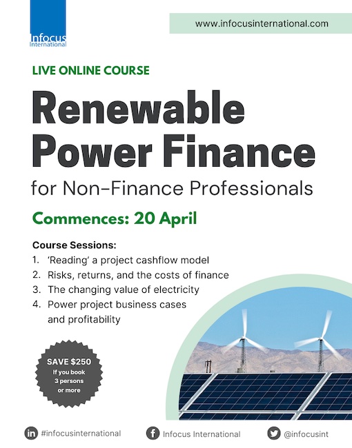 Renewable Power Finance for Non-Finance Professionals - A Brand New Online Workshop