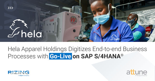 Hela Apparel Holdings Consolidates Growth with Go-Live on SAP S/4HANA with attune, a Rizing Company