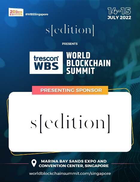 Sedition joins World Blockchain Summit - Singapore as Presenting Sponsor