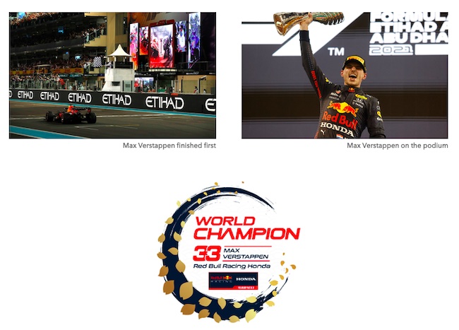 Honda's First Formula 1 World Championship Title for 30 years Max Verstappen Wins the 2021 Drivers' World Championship