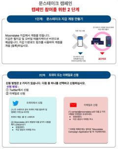 Moonstake캠페인 시작 추첨으로 50명에게 $10상당의ETH 를선물