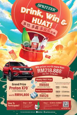 Spritzer Advocates Healthier Drinking Habits with Drink, Win & Huat Contest
