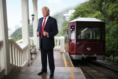 President Donald Trump appears at The Victoria Peak! Madame Tussauds Hong Kong launches Asia's First Live Figure