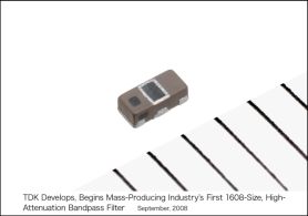 TDK, 휴대기기 용으로 세계적으로 가장 소형의* 박막 대역통과 필터 개발